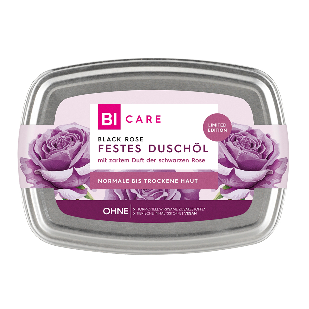 Bild: BI CARE Festes Duschöl Black Rose Limited Edition 