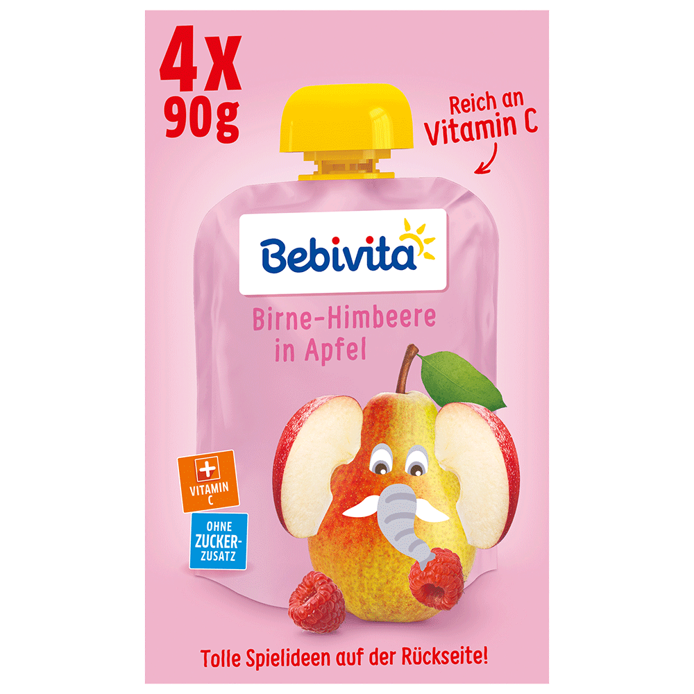 Bild: Bebivita Quetschie Birne Himbeere in Apfel 