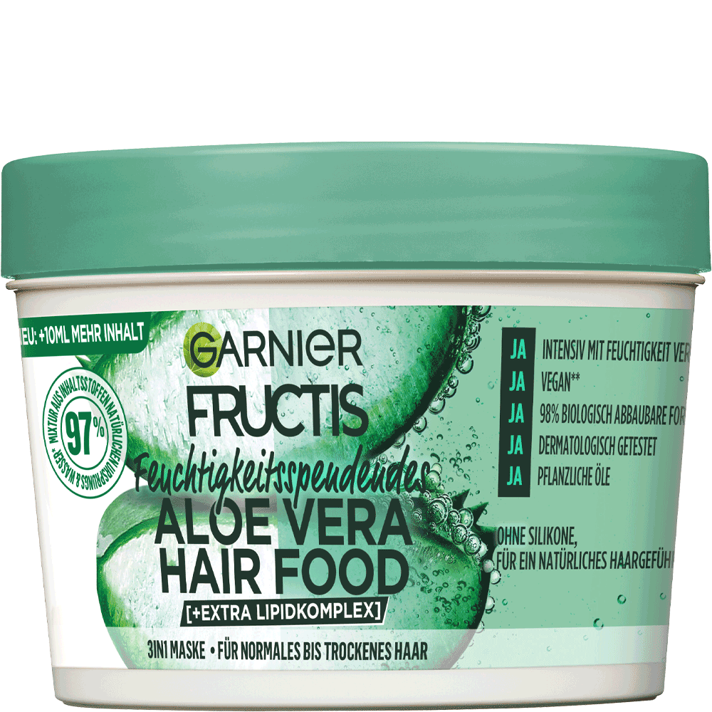 Bild: GARNIER FRUCTIS Feuchtigkeitsspendendes Aloe Vera Hair Food 3in1 Maske 