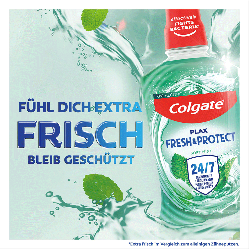 Bild: Colgate Mundspülung Plax Fresh and Protect Soft Mint 