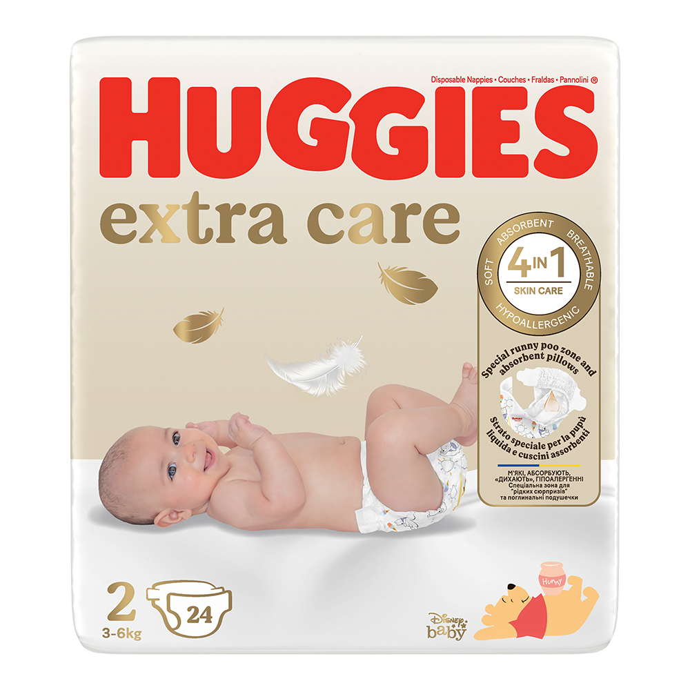 Bild: Huggies Extra Care Windel Größe 2, 3kg - 6kg 