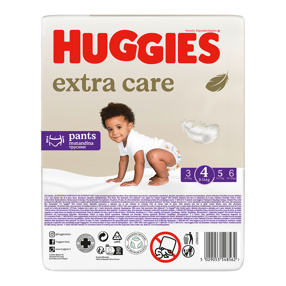 Bild: Huggies Extra Care Pants Größe 4, 9kg - 14kg 