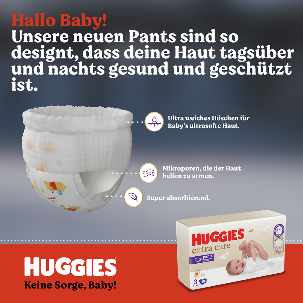 Bild: Huggies Extra Care Pants Größe 4, 9kg - 14kg 