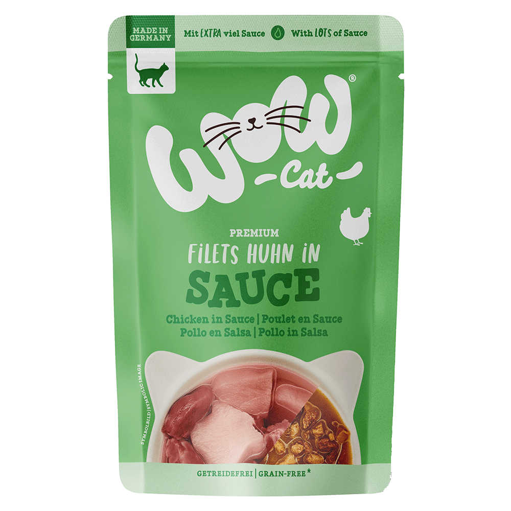 Bild: WOW Cat Premium Filets Huhn in Sauce 