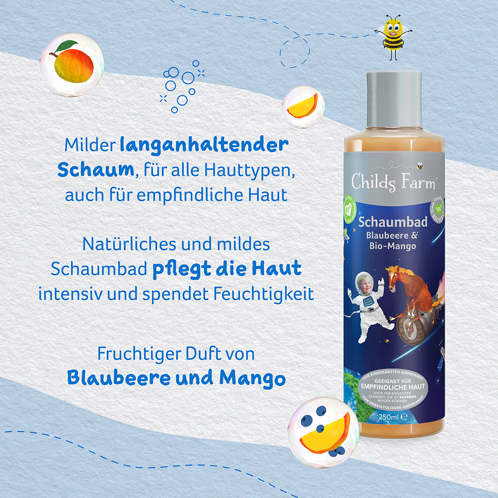 Bild: Childs Farm Schaumbad Blaubeere & Bio Mango 