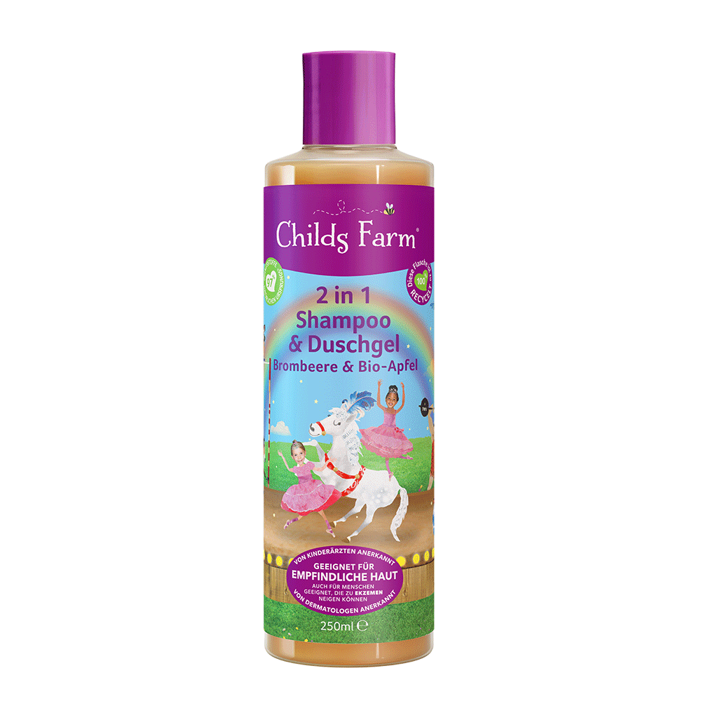 Bild: Childs Farm 2 in 1 Shampoo & Duschgel Brombeere & Bio Apfel 