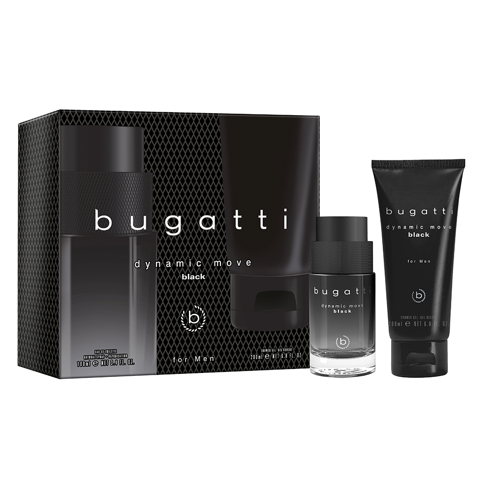 Bild: Bugatti Dynamic Move Man Black Geschenkset Eau de Toilette 100 ml + Duschgel 200 ml 