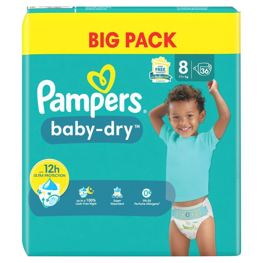 Bild: Pampers Baby-Dry Größe 8, BIG PACK 