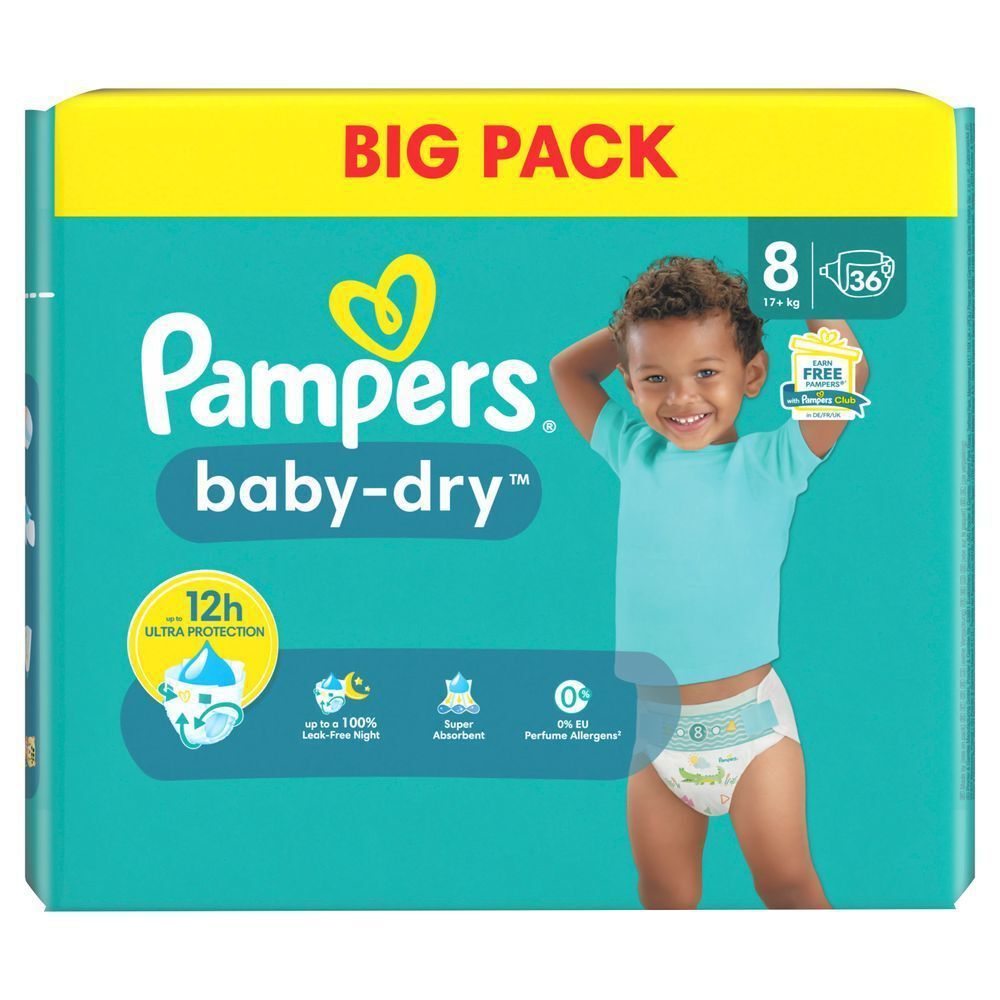 Bild: Pampers Baby-Dry Größe 8, BIG PACK 