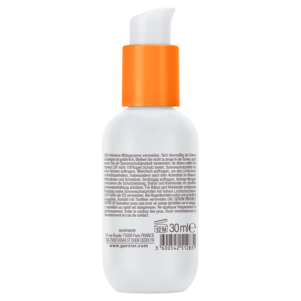 Bild: GARNIER AMBRE SOLAIRE Invisible Serum Super UV Sonnenschutz-Serum LSF 50+ 