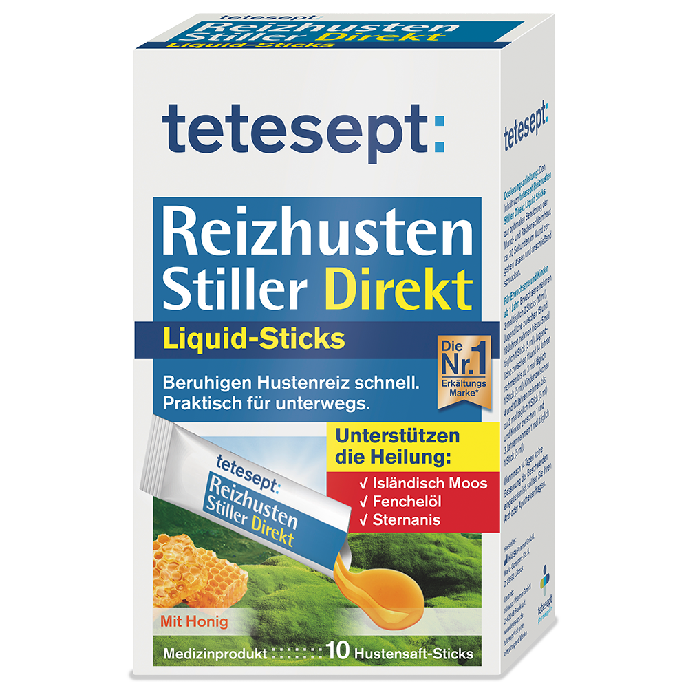 Bild: tetesept: Reizhusten Stiller Direkt Liquid Sticks 