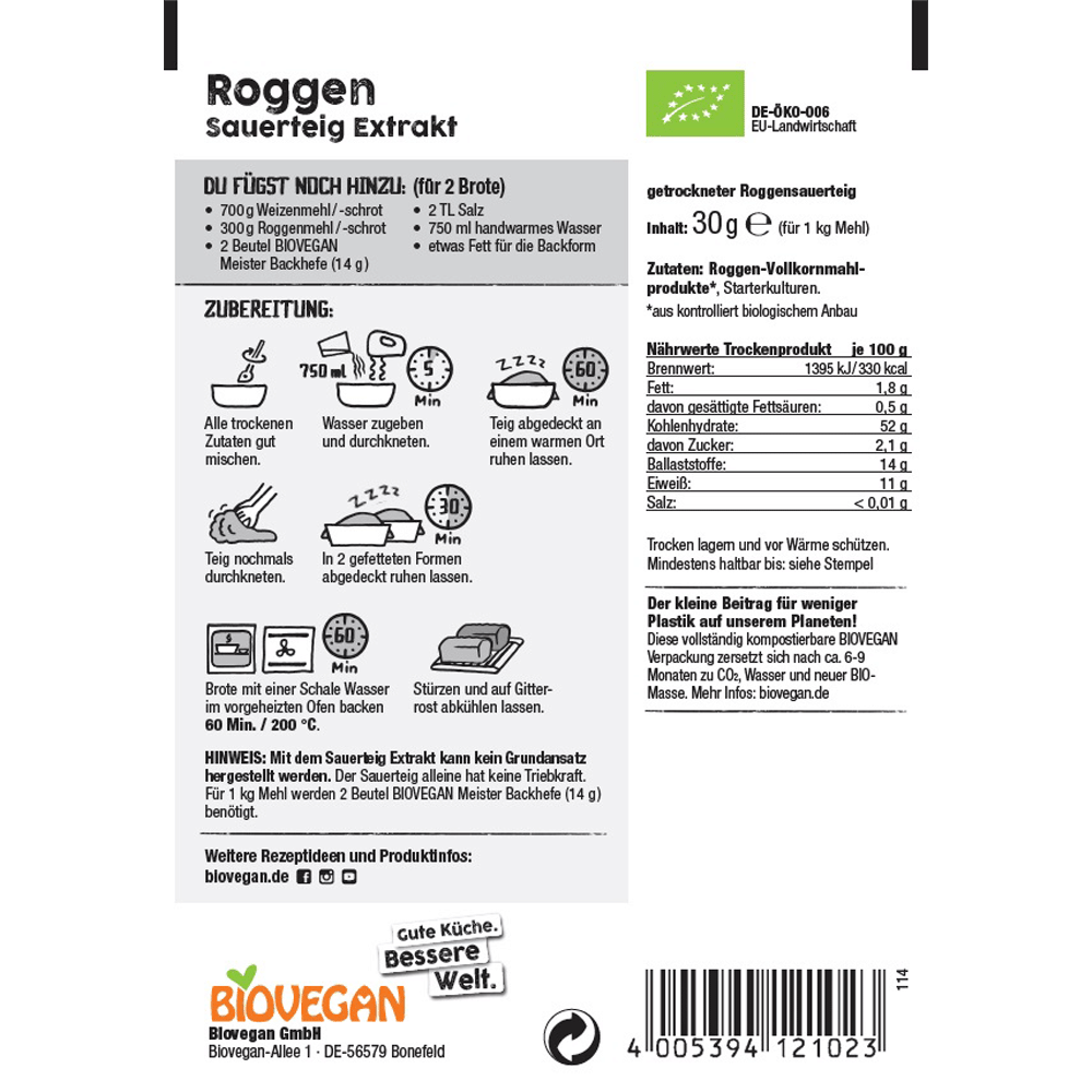 Bild: Biovegan Roggen Sauerteig Extrakt 