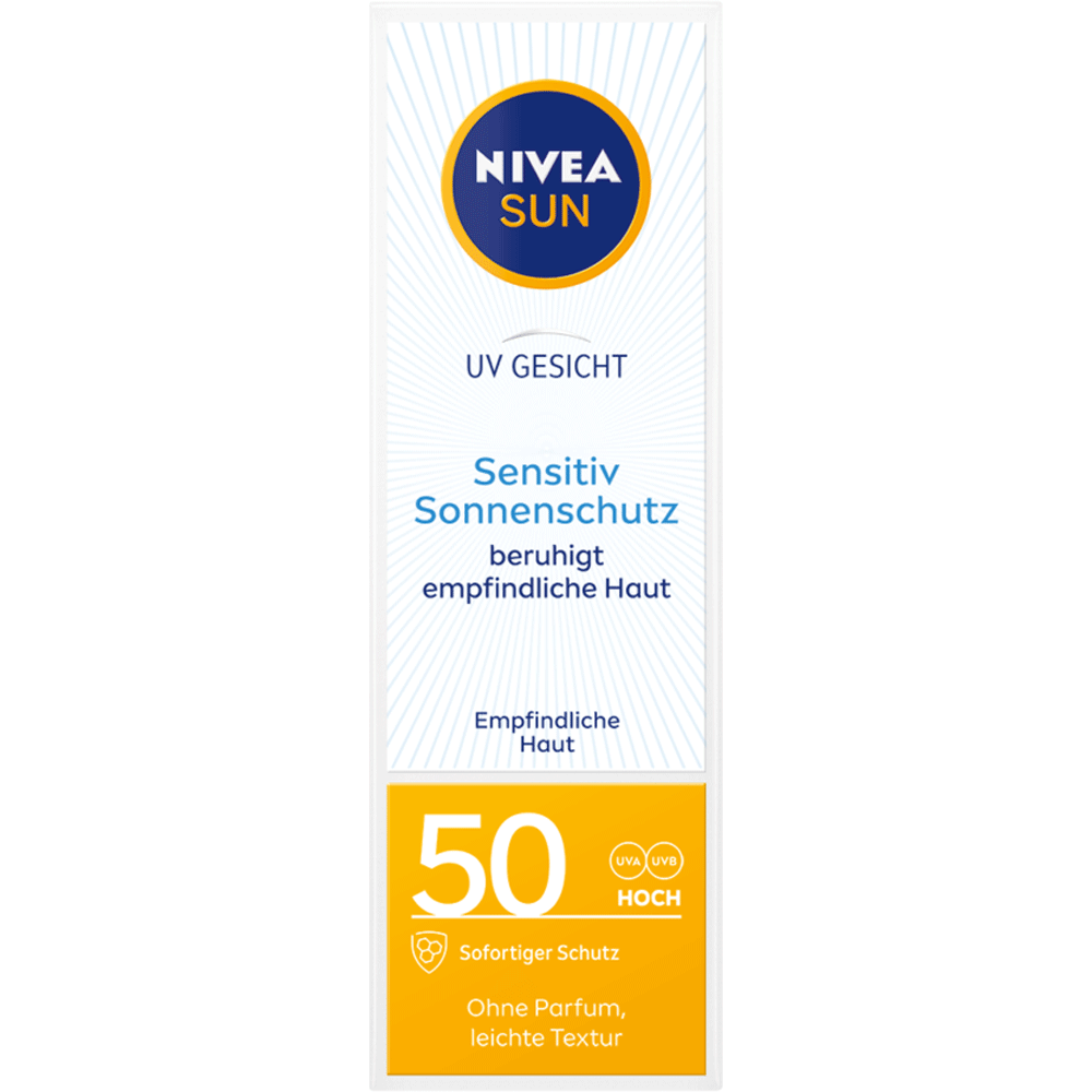 Bild: NIVEA Sun UV Gesicht Sensitive LSF 50 Sonnencreme 