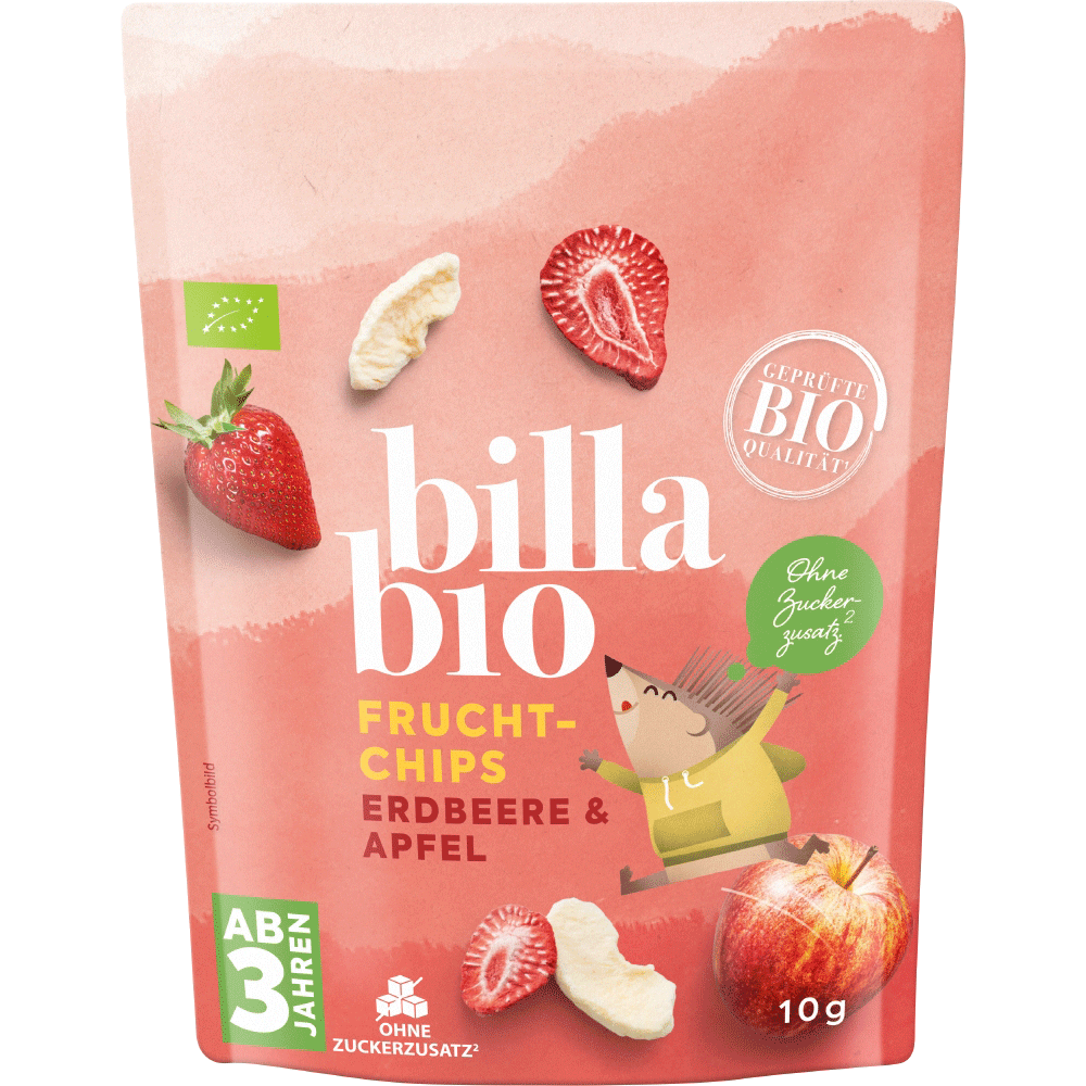 Bild: Billa Bio Fruchtchips Erdbeere und Apfel 