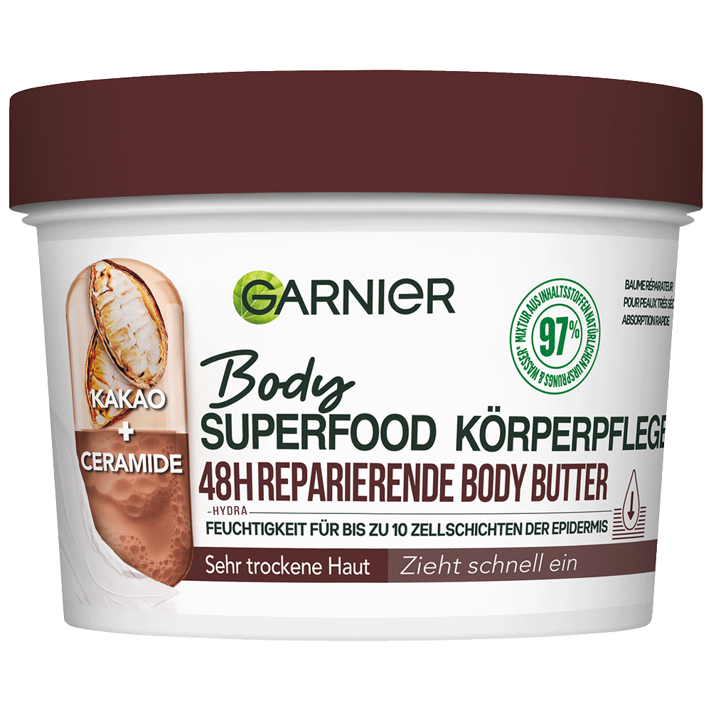 Bild: GARNIER Body Superfood Körperpflege 48h reparierende Body Butter 