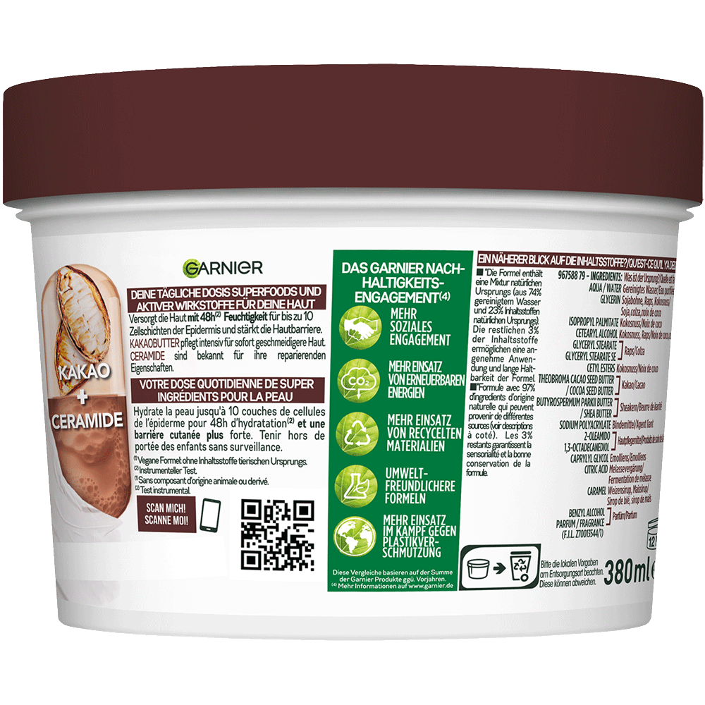 Bild: GARNIER Body Superfood Körperpflege 48h reparierende Body Butter 