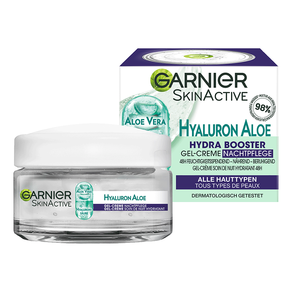 Bild: GARNIER SKIN ACTIVE Hyaluron Aloe Hydra Booster Gel-Creme Nacht 