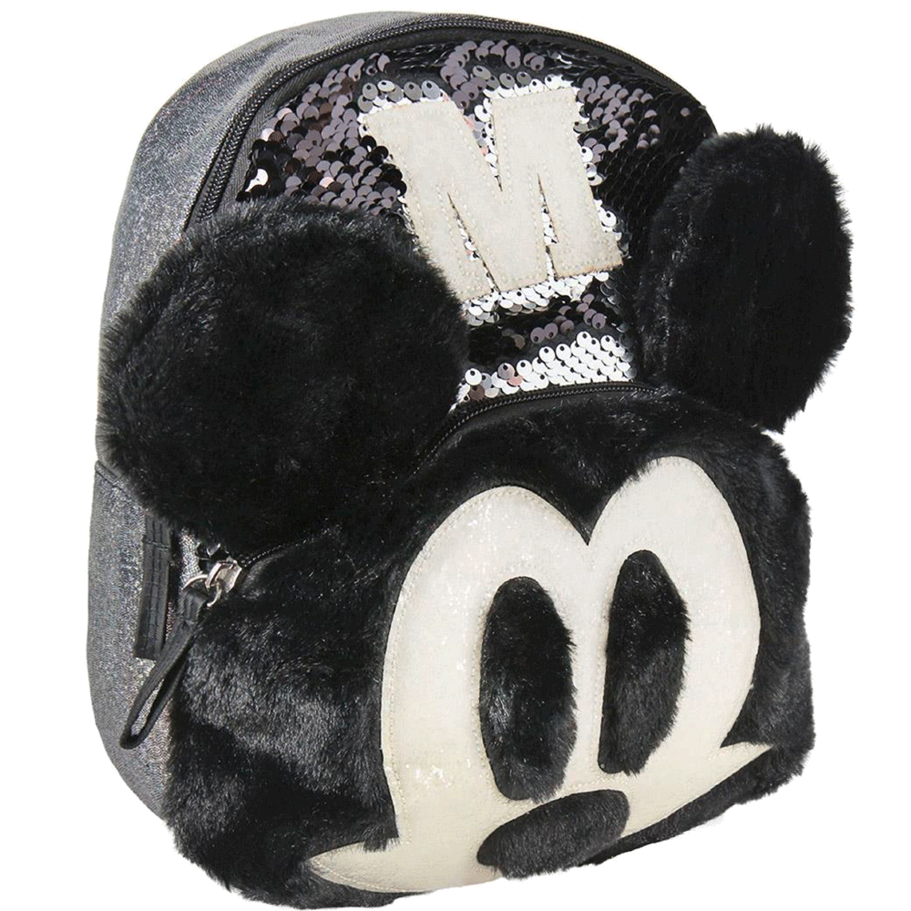 Bild: Disney Rucksack Mickey Pailletten Silber 