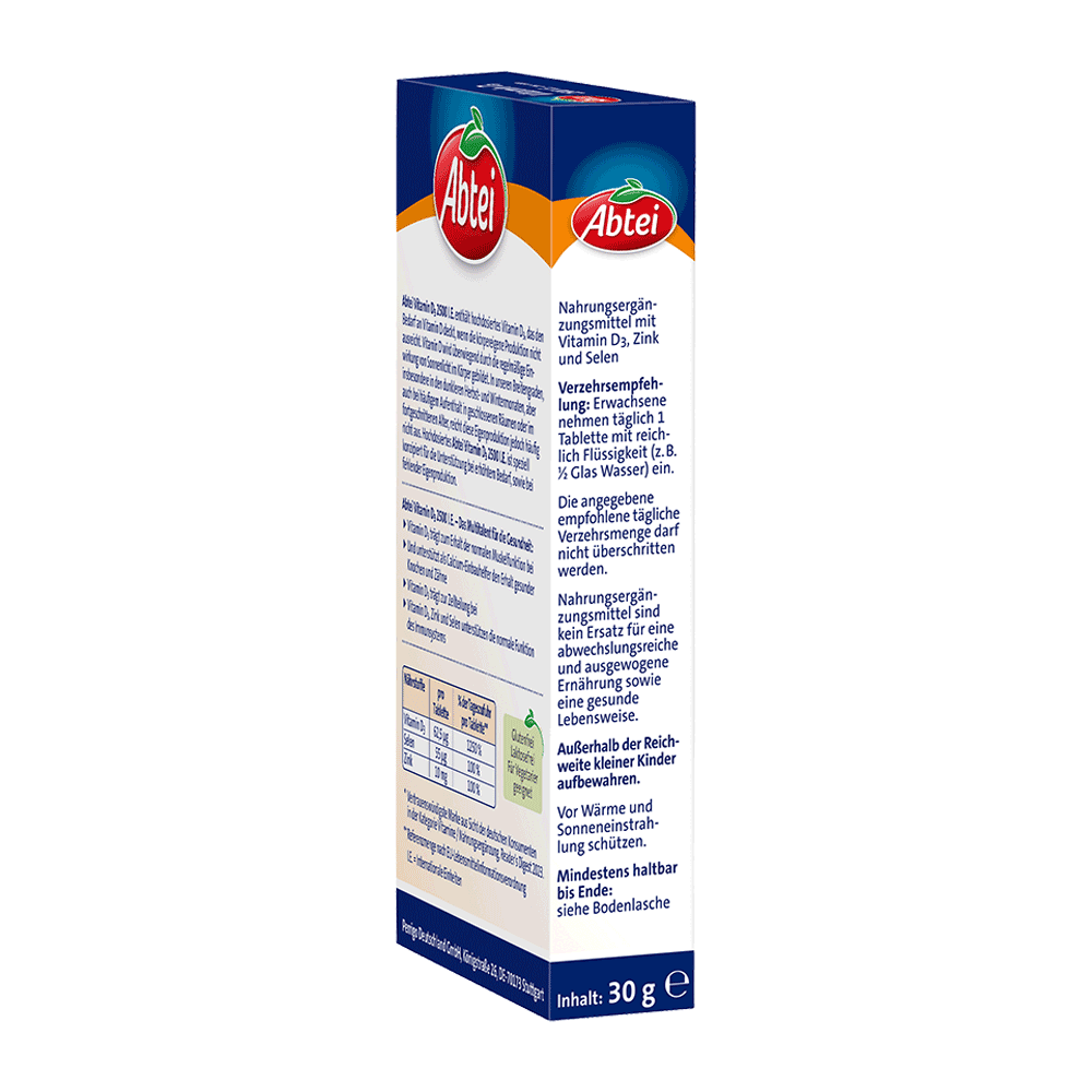 Bild: Abtei Vitamin D3 2500 I.E. + Zink + Selen 