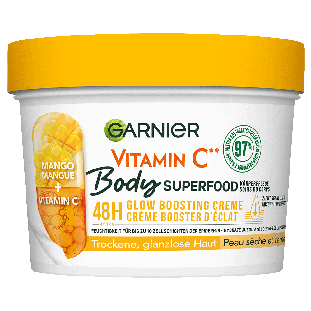 Bild: GARNIER Body Superfood Mango Vitamin C Körperpflege 