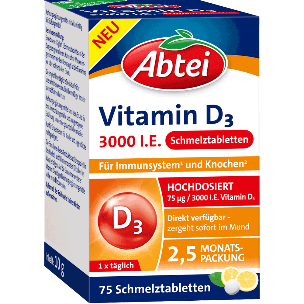 Bild: Abtei Vitamin D3 3000 I.E. 