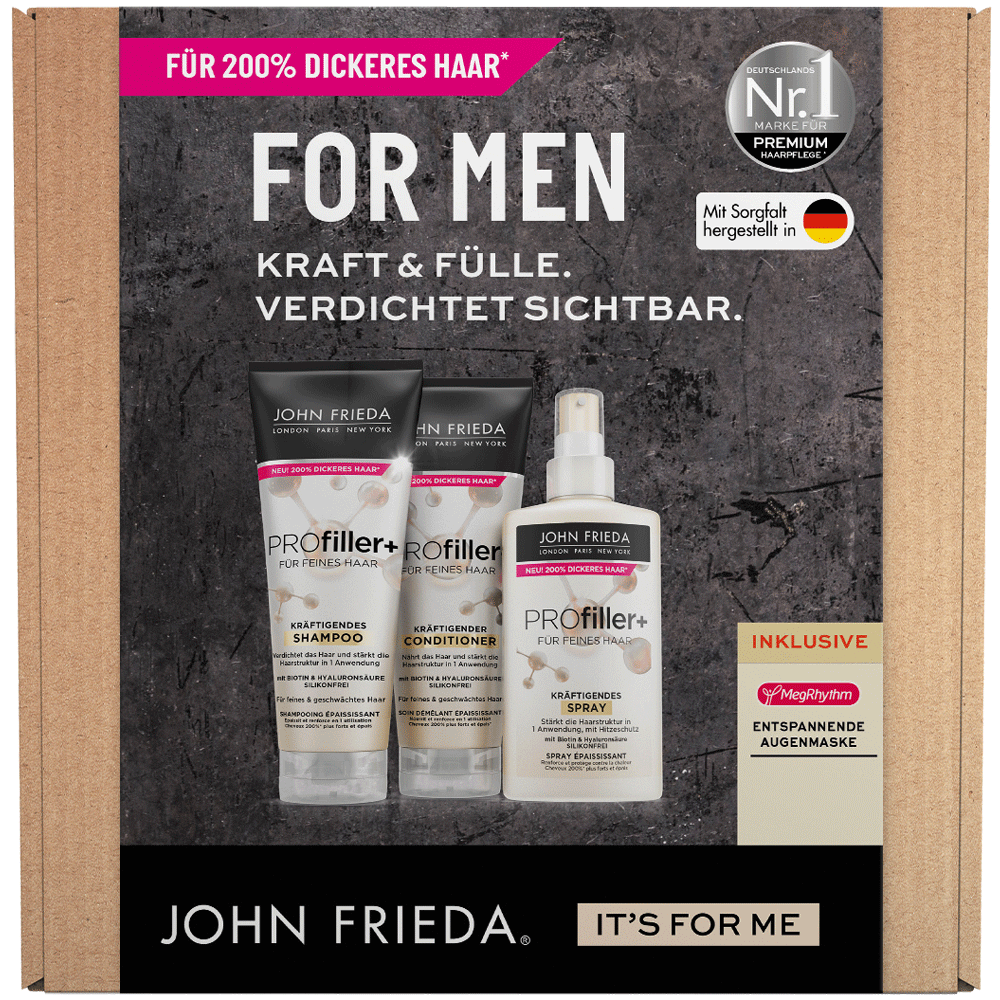 Bild: JOHN FRIEDA Geschenkset Men Shampoo + Spülung + Spray 