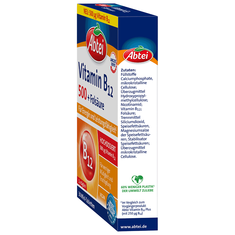 Bild: Abtei Vitamin B12 500 + Folsäure 