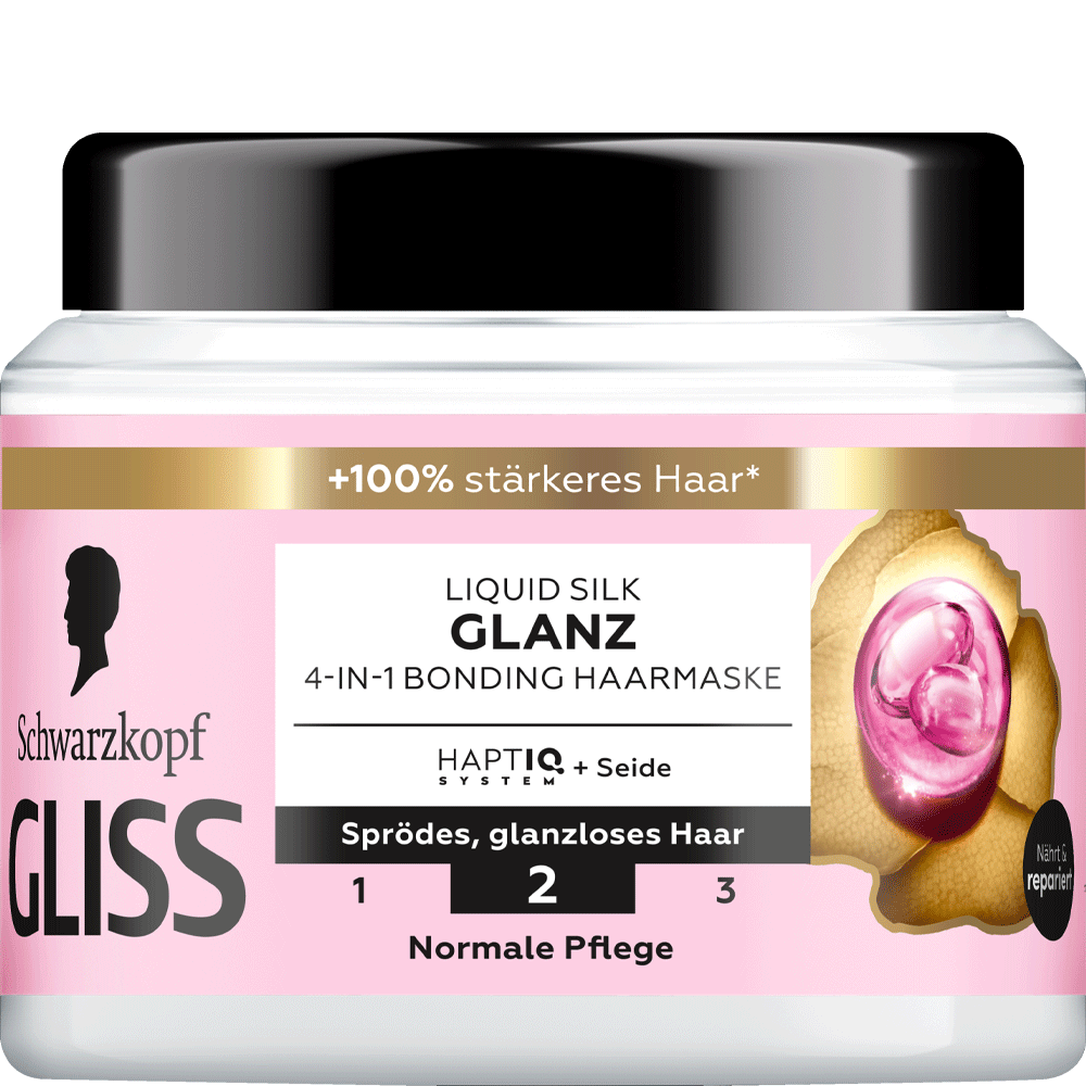 Bild: Schwarzkopf GLISS Liquid Silk Glanz 4in1 Bonding Haarmaske 