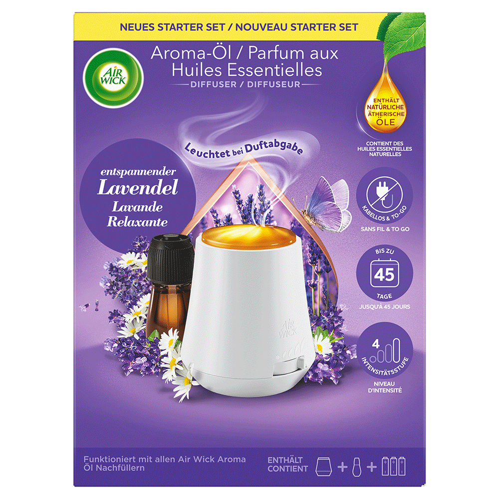 Bild: AIRWICK Aroma Öl Diffuser Starter Set Entspannender Lavendel 