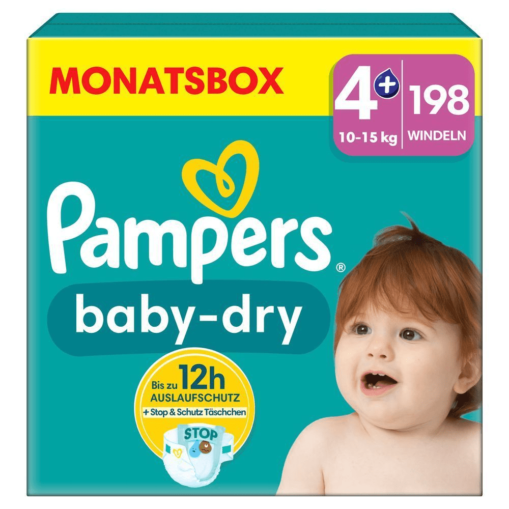 Bild: Pampers Baby-Dry Größe 4+, 10kg - 15kg 