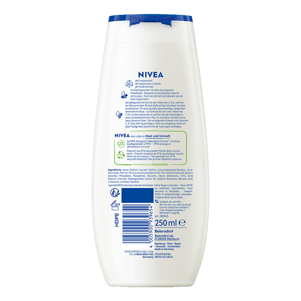 Bild: NIVEA Pflegedusche Pfirsich und Apricot Seed Oil 