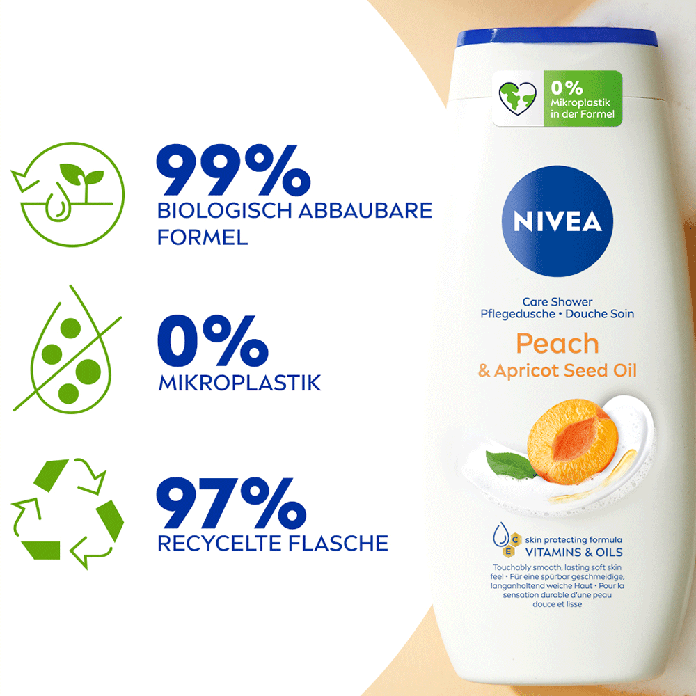 Bild: NIVEA Pflegedusche Pfirsich und Apricot Seed Oil 