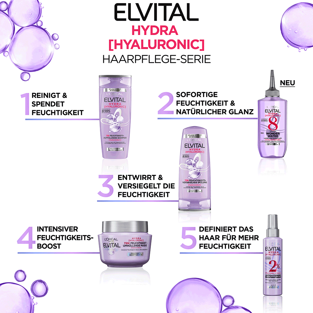 Bild: L'ORÉAL PARIS ELVITAL Hydra [Hyaluronic] Shampoo 