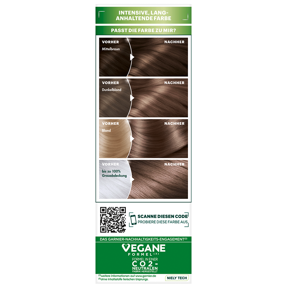 Bild: GARNIER Nutrisse Creme Coloration Nude Natürliches Dunkelblond