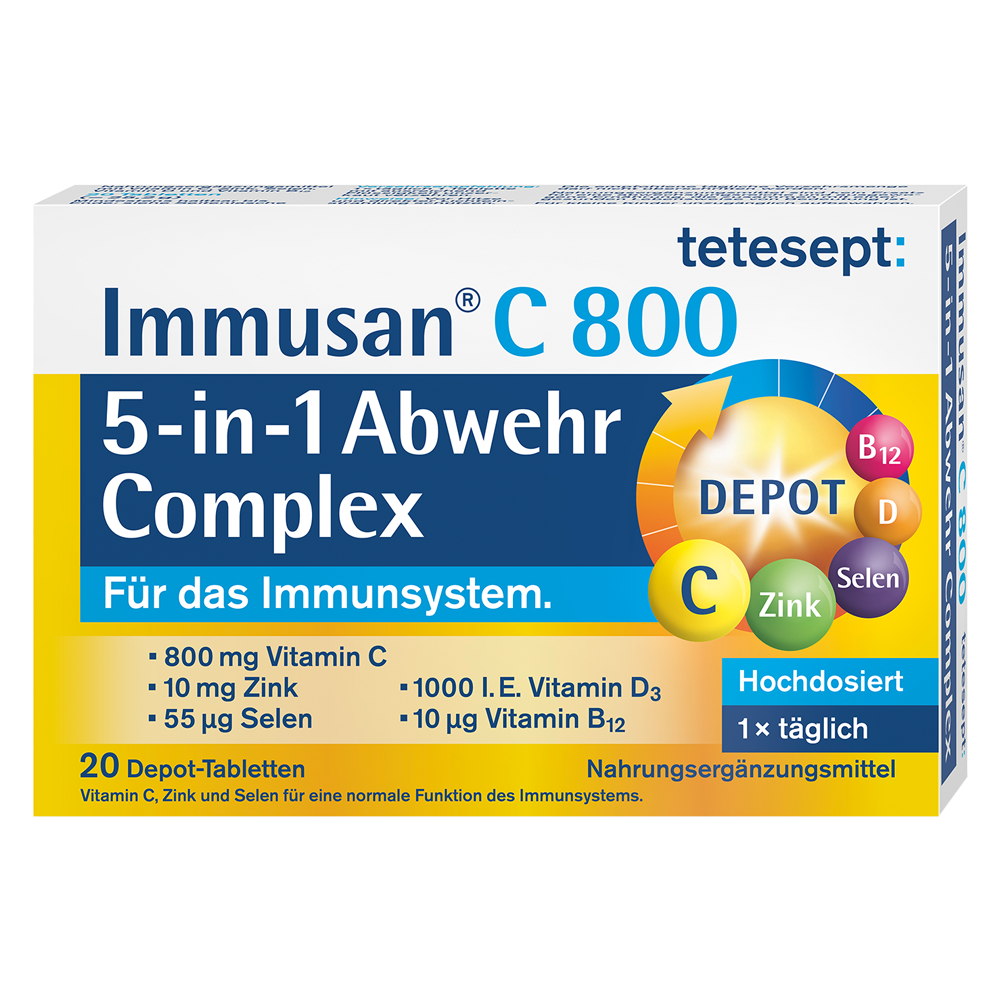 Bild: tetesept: Immusan C 800 5in1 Abwehr Complex 