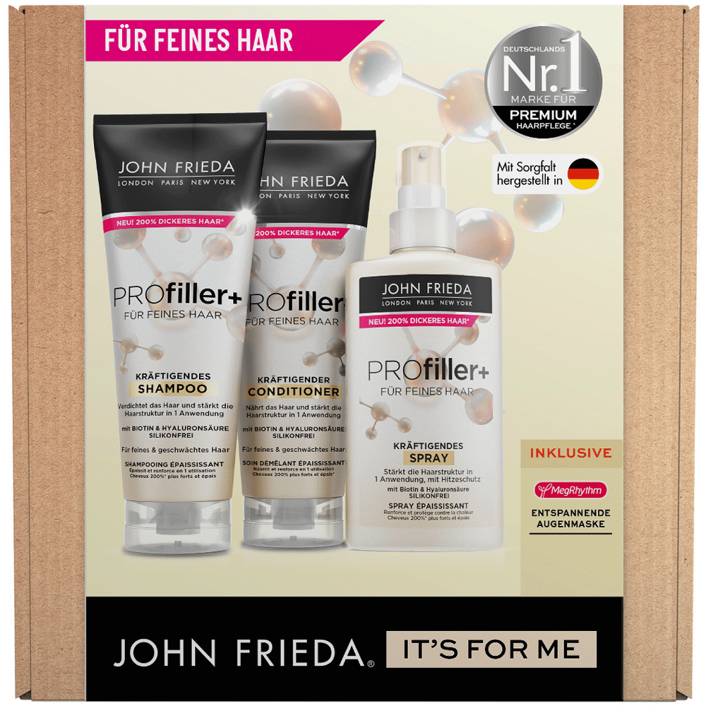 Bild: JOHN FRIEDA Geschenkset Shampoo + Spüung + Spray 