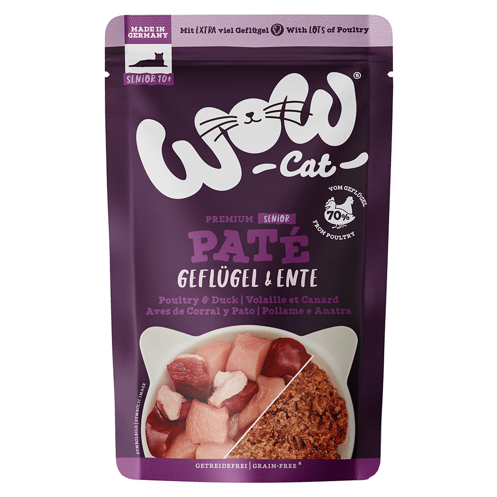 Bild: WOW Cat Senior Paté Geflügel & Ente 