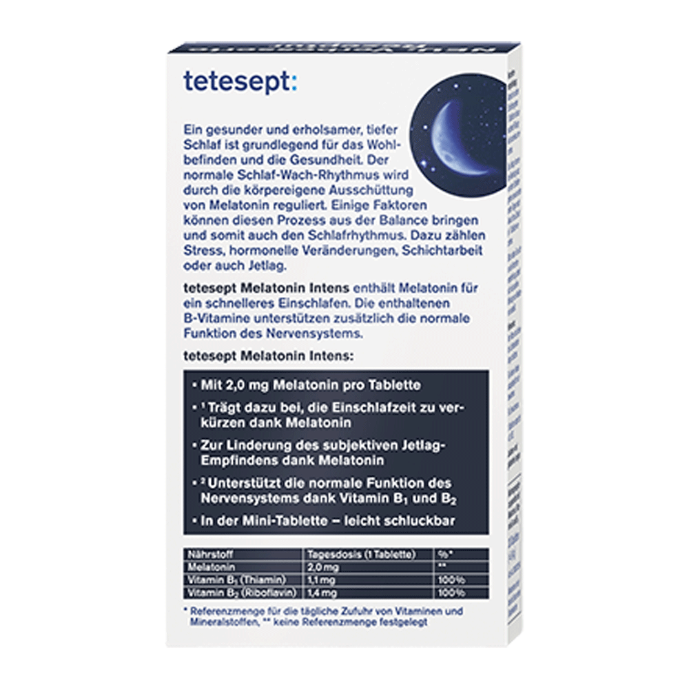 Bild: tetesept: Melatonin Intens 2.0 mg 