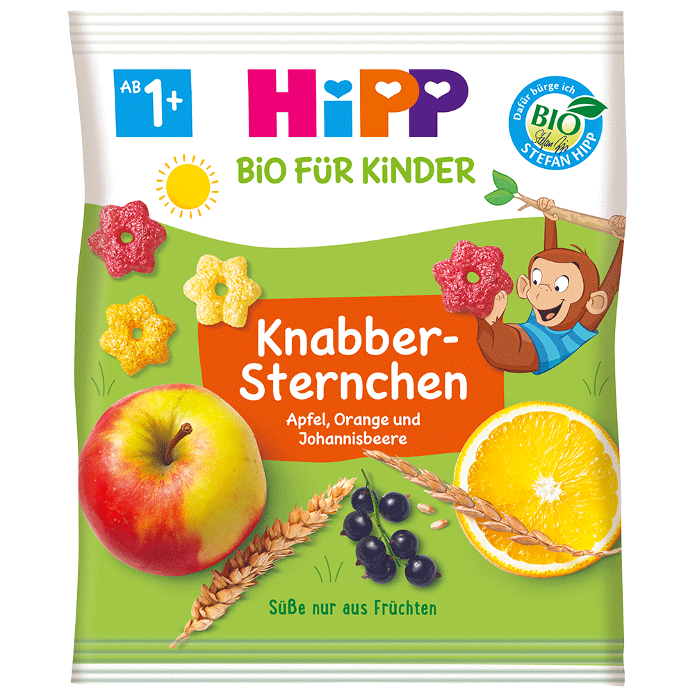 Bild: HiPP Knabber Sternchen Apfel Orange und Johannisbeere 