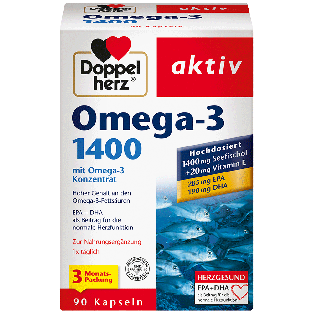 Bild: DOPPELHERZ Omega 3-1400 Großpackung 