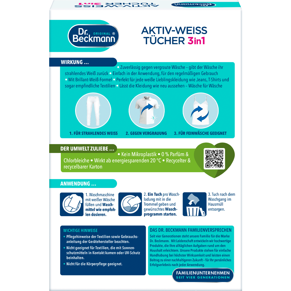 Bild: Dr. Beckmann Aktiv-Weiß Tücher 3in1 
