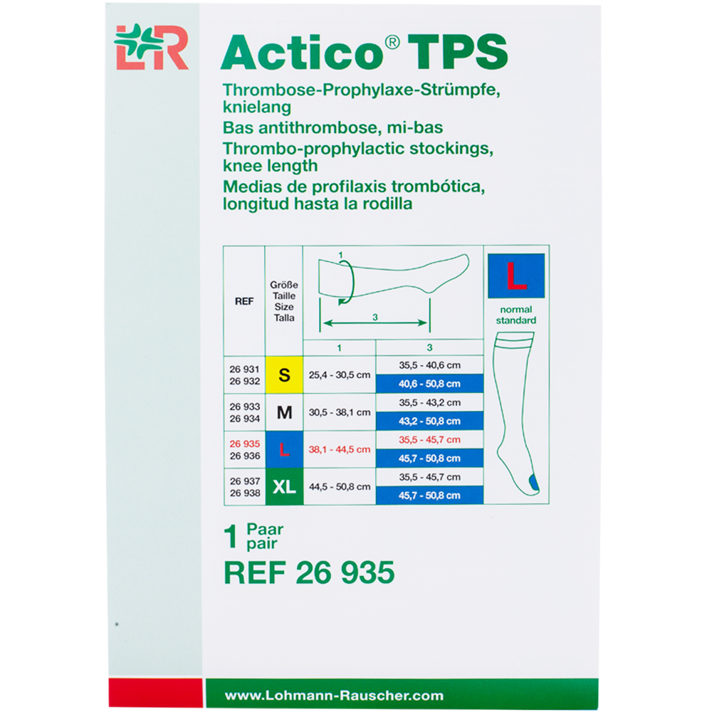 Bild: LOHMANN & RAUSCHER Actico® TPS Thrombose-Prophylaxe-Strümpfe knielang Gr. L 