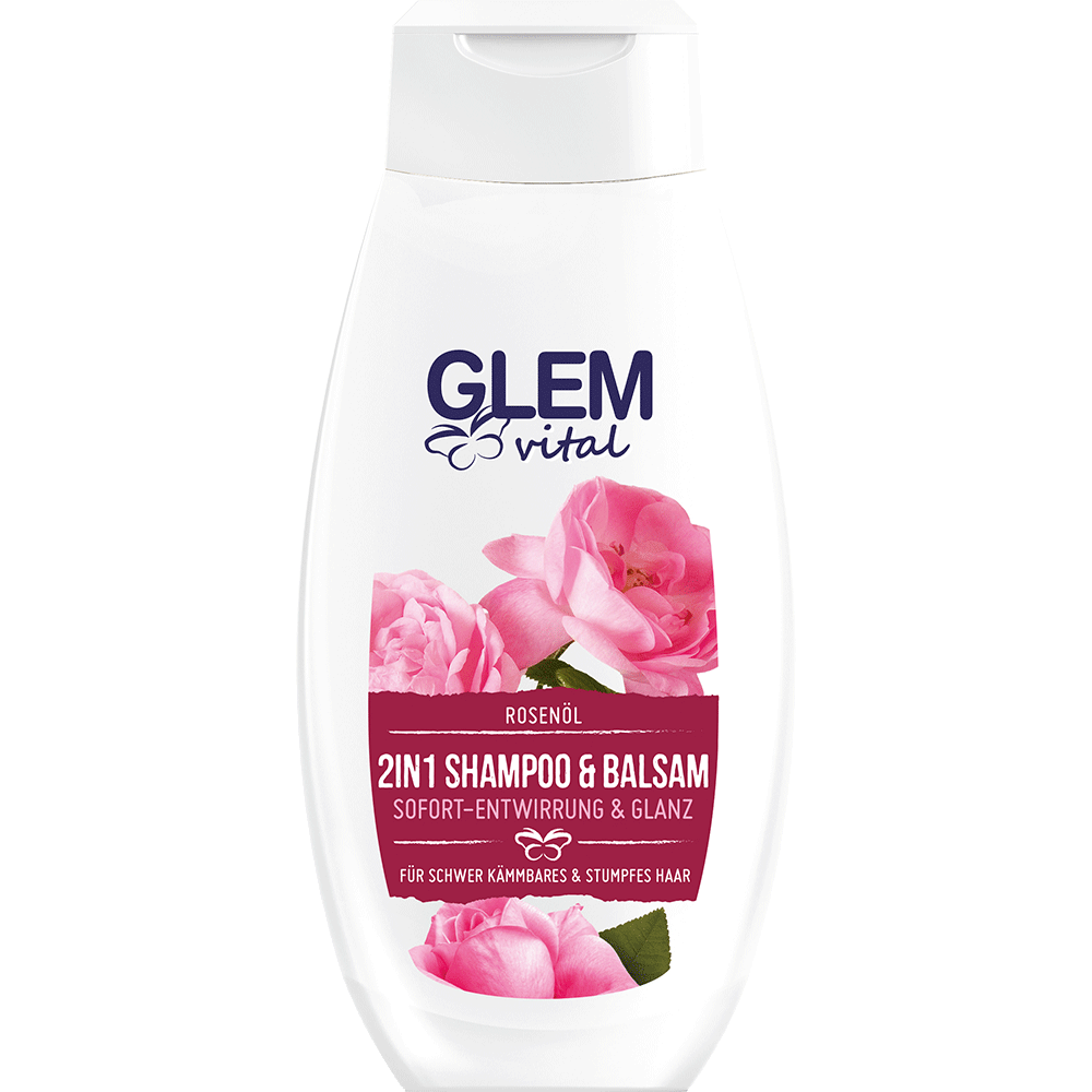 Bild: GlemVital 2in1 Shampoo und Balsam Rosenöl 