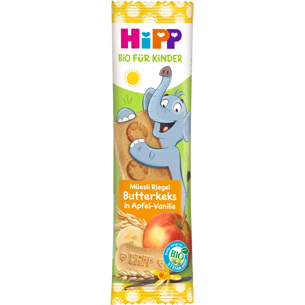 Bild: HiPP Müesli Riegel Butterkeks in Apfel Vanille 