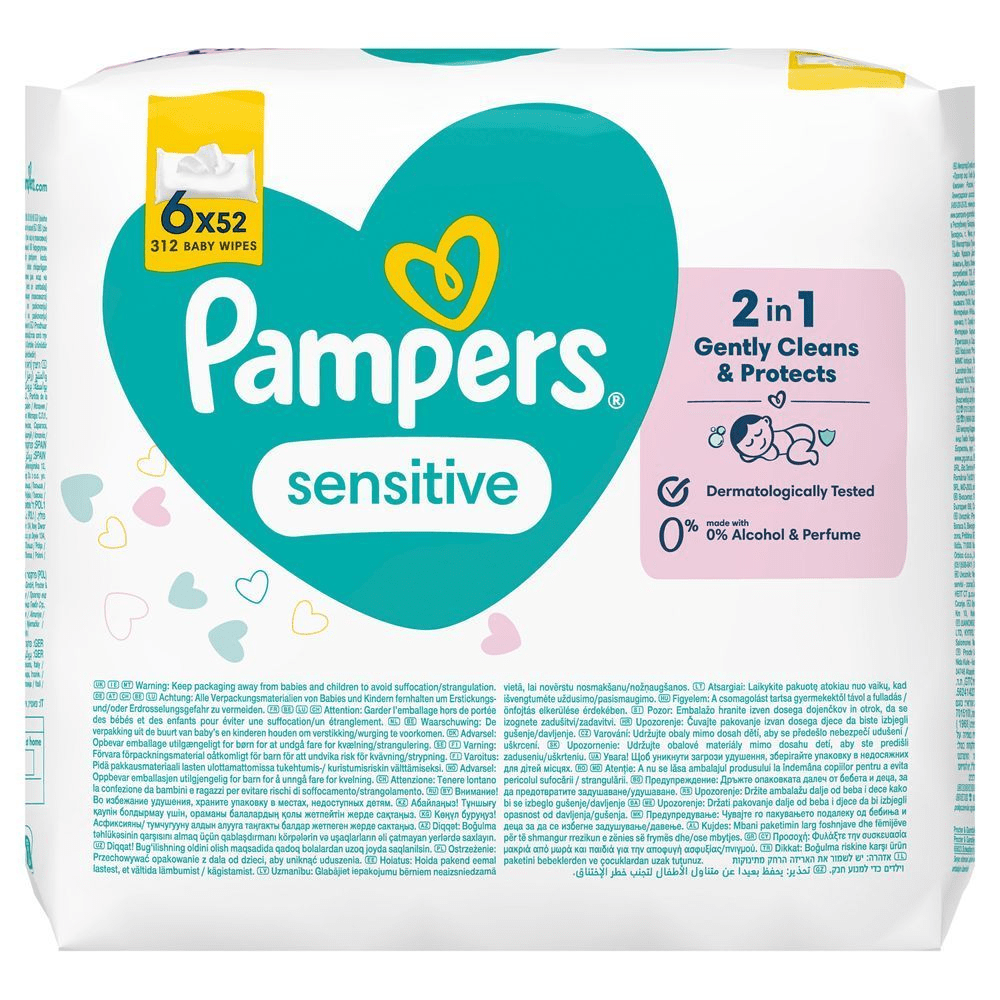 Bild: Pampers Sensitive Feuchttücher 6x52 