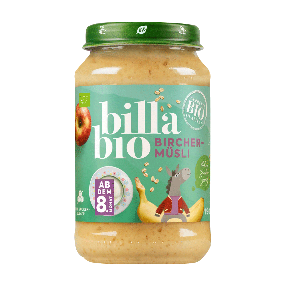 Bild: Billa Bio Gläschen Birchermüsli 