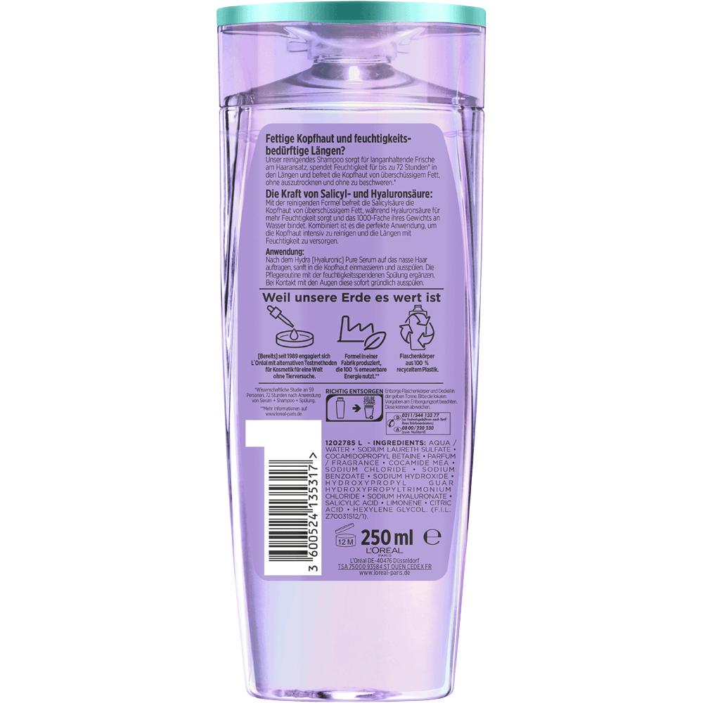 Bild: L'ORÉAL PARIS ELVITAL Hydra Hyaluronic Pure Shampoo 