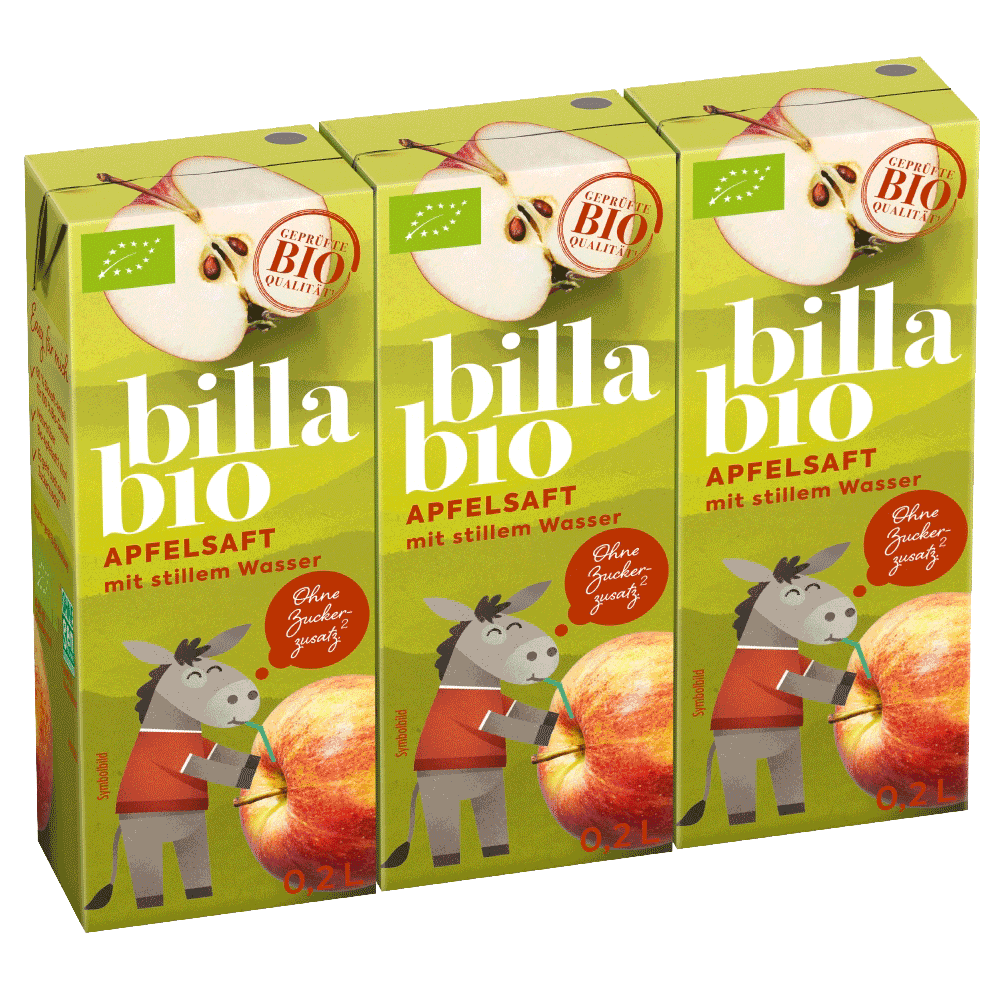 Bild: Billa Bio Apfelsaft mit stillem Wasser (3x0,2L) 