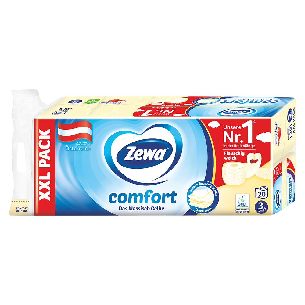 Bild: Zewa Comfort Das klassisch Gelbe Toilettenpapier 