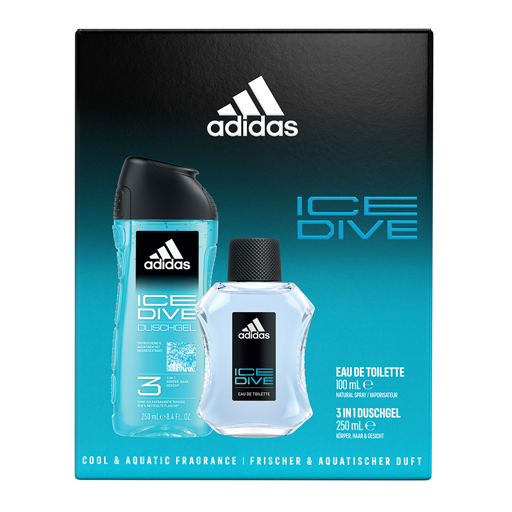 Bild: adidas Ice Dive Geschenkset Eau de Toilette 100 ml + 3in1 Duschgel 250 ml 